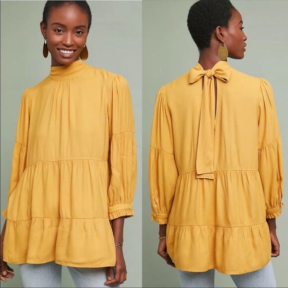 Anthro Maeve Goldie Tiered Tunic - Picture 1 of 6